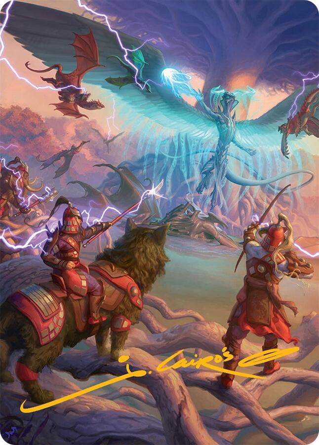 All-Out Assault Art Card (50/54) (Gold-Stamped Signature) [Tarkir: Dragonstorm Art Series] | Anubis Games and Hobby