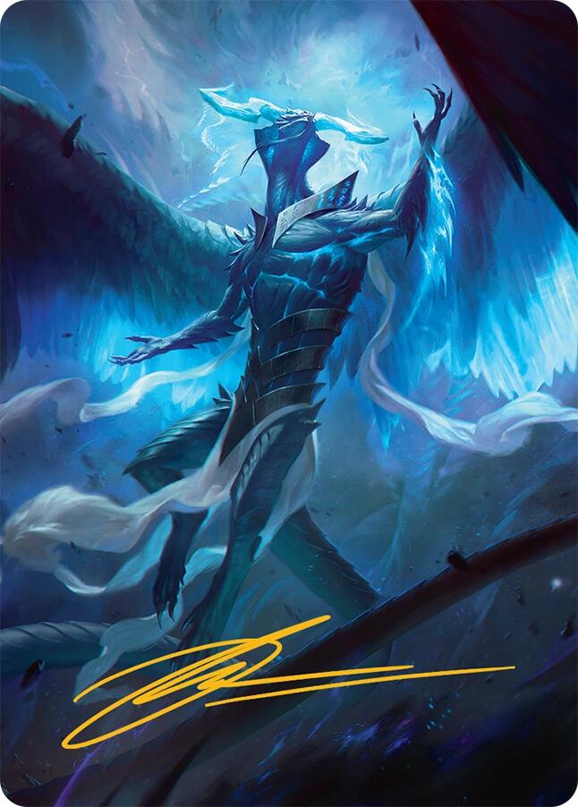 Ugin, Eye of the Storms Art Card (1/54) (Gold-Stamped Signature) [Tarkir: Dragonstorm Art Series] | Anubis Games and Hobby