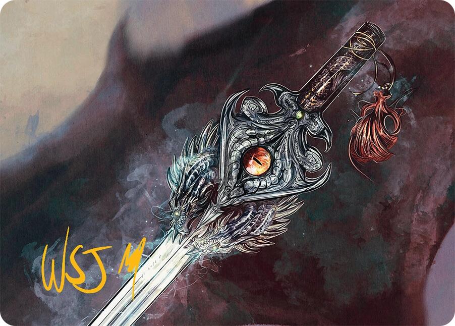 Dragonfire Blade Art Card (40/54) (Gold-Stamped Signature) [Tarkir: Dragonstorm Art Series] | Anubis Games and Hobby