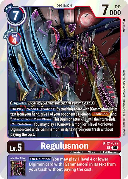 Regulusmon [BT21-077] [World Convergence] | Anubis Games and Hobby