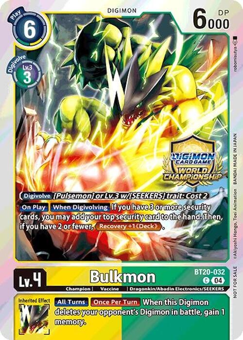 Bulkmon [BT20-032] (Regionals 25-26 Champion Card Set Season 1) [Release Special Booster Ver.2.5 Promos] | Anubis Games and Hobby