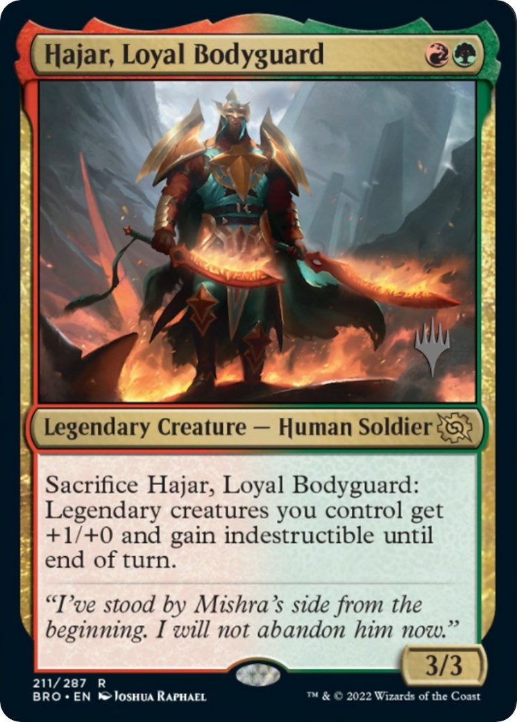 Hajar, Loyal Bodyguard (Promo Pack) [The Brothers' War Promos] | Anubis Games and Hobby