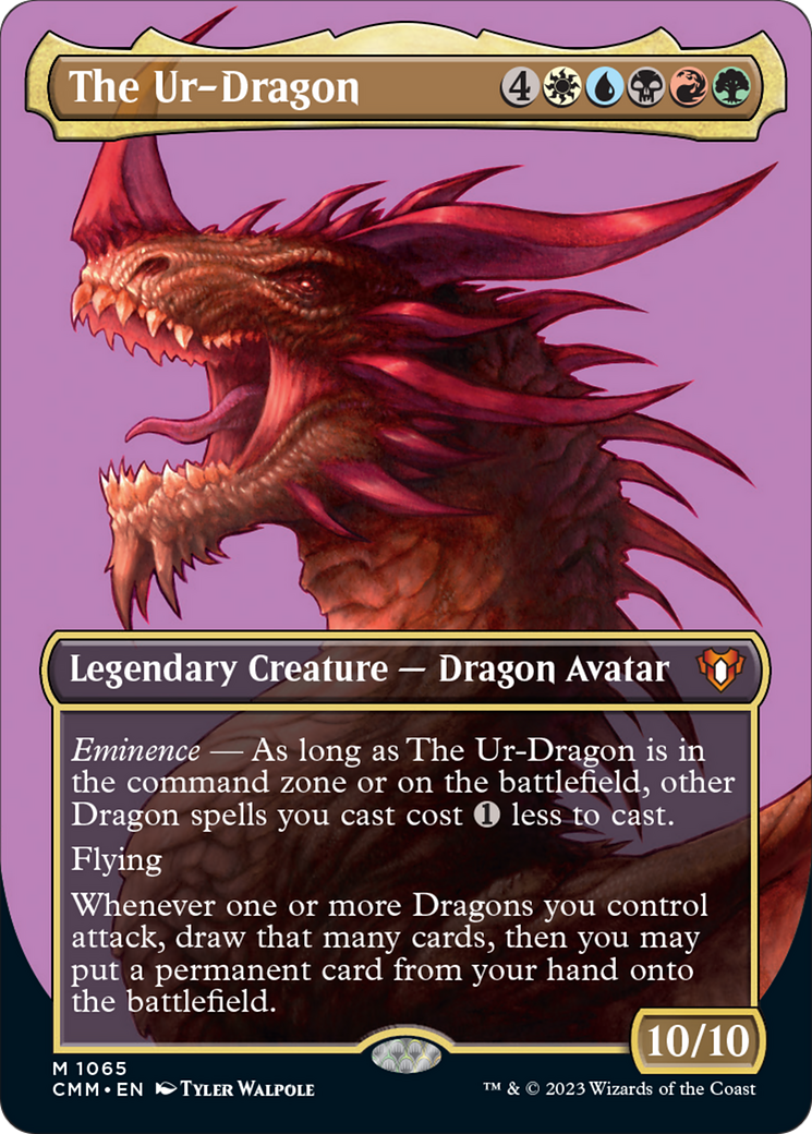 The Ur-Dragon (Borderless Textured Foil Frame Break) [Commander Masters] | Anubis Games and Hobby