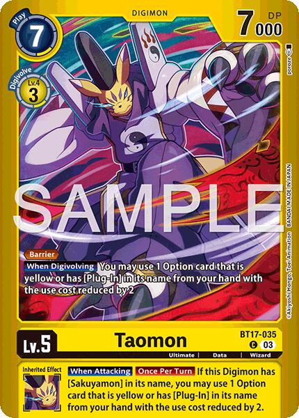 Taomon [BT17-035] (Limited Card Pack -Billion Bullet-) [Limited Card Pack -Billion Bullet-] | Anubis Games and Hobby