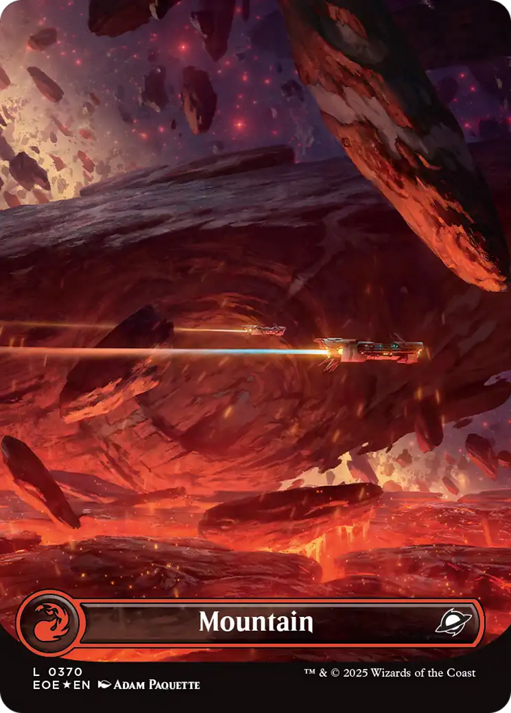 Mountain (0370) (Borderless) (Galaxy Foil) [Edge of Eternities] | Anubis Games and Hobby