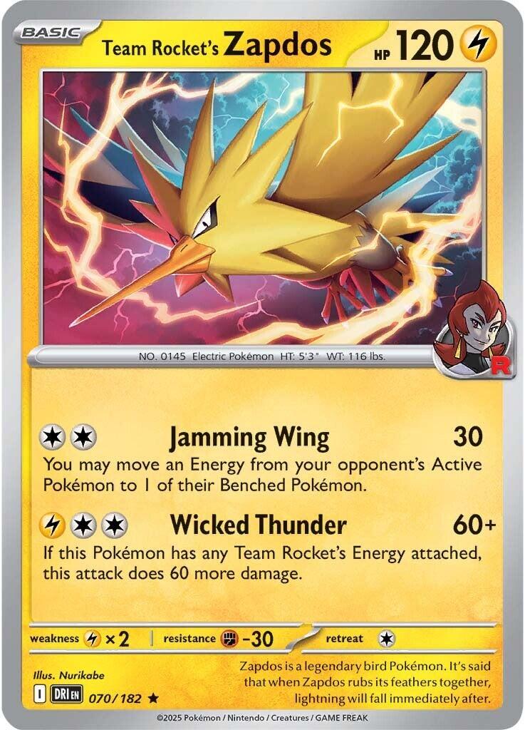 Team Rocket's Zapdos (070/182) [Scarlet & Violet: Destined Rivals] | Anubis Games and Hobby