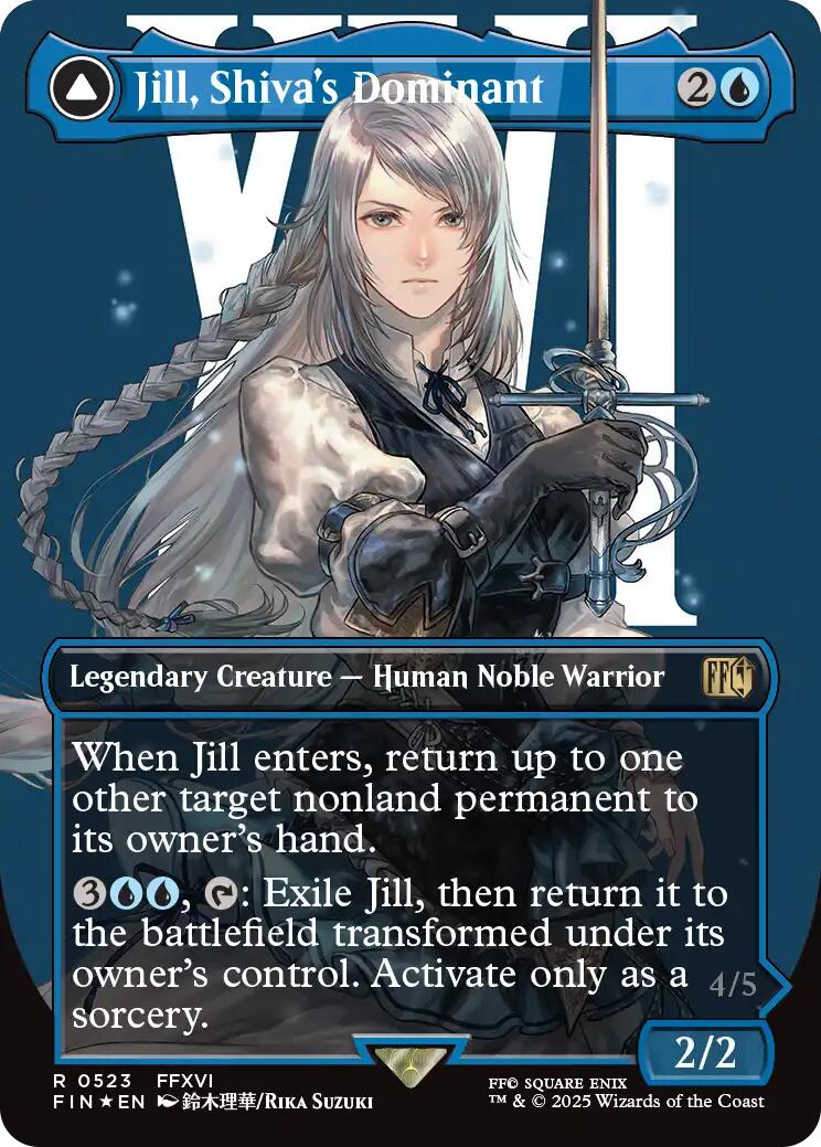 Jill, Shiva's Dominant // Shiva, Warden of Ice (Borderless) (Surge Foil) [FINAL FANTASY] | Anubis Games and Hobby