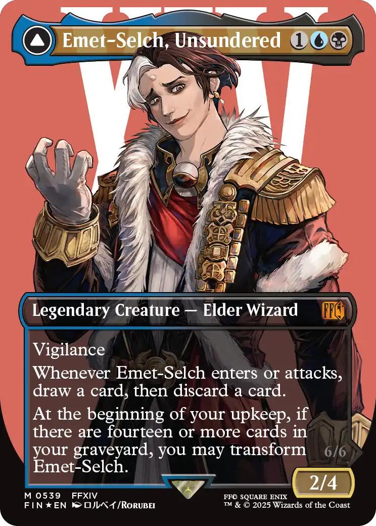 Emet-Selch, Unsundered // Hades, Sorcerer of Eld (Borderless) (Surge Foil) [FINAL FANTASY] | Anubis Games and Hobby