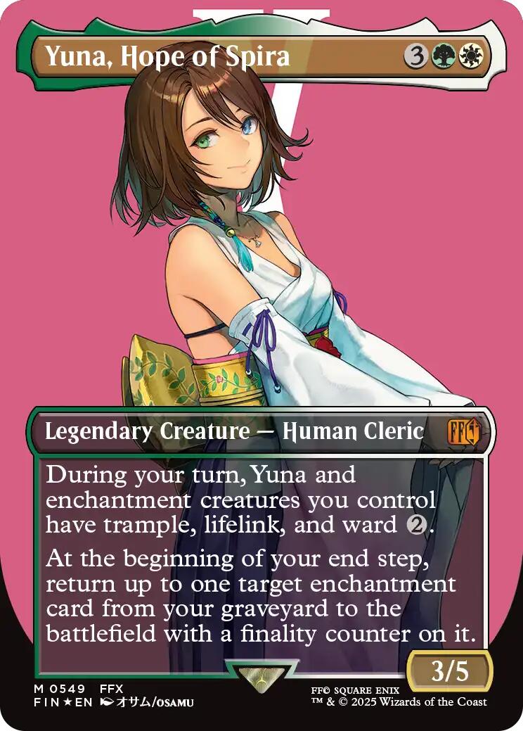 Yuna, Hope of Spira (Borderless) (Surge Foil) [FINAL FANTASY] | Anubis Games and Hobby