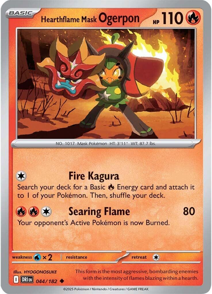 Hearthflame Mask Ogerpon (044/182) [Scarlet & Violet: Destined Rivals] | Anubis Games and Hobby