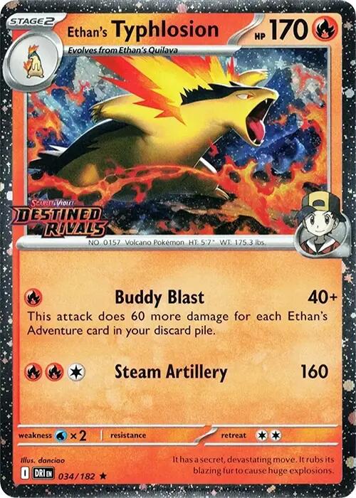 Ethan's Typhlosion (034/182) (Destined Rivals Stamp) [Scarlet & Violet: Destined Rivals] | Anubis Games and Hobby