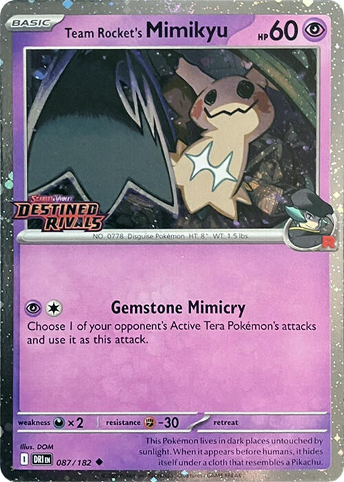 Team Rocket's Mimikyu (087/182) (Destined Rivals Stamp) [Scarlet & Violet: Destined Rivals] | Anubis Games and Hobby