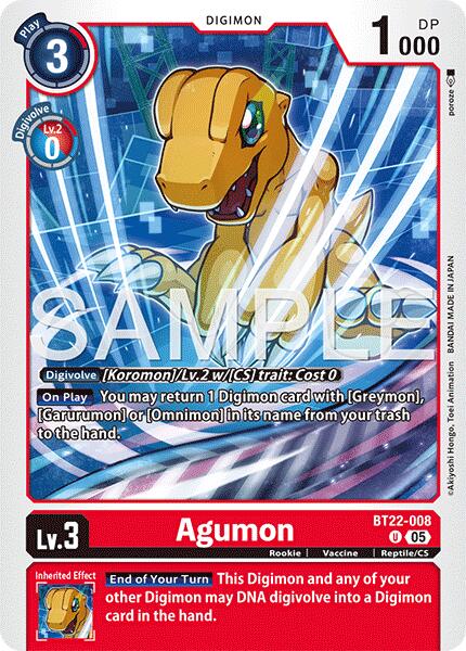 Agumon [BT22-008] [Cyber Eden] | Anubis Games and Hobby