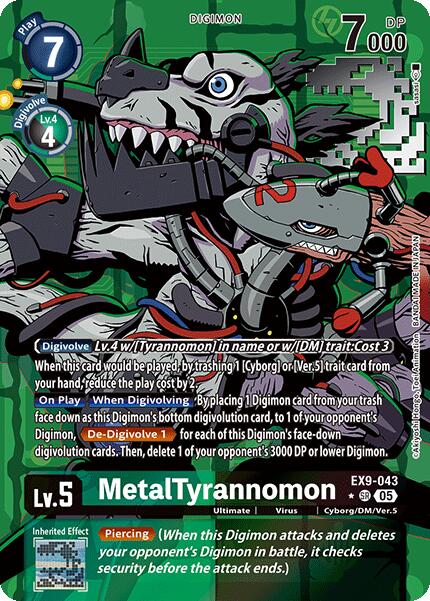 MetalTyrannomon [EX9-043] (Alternate Art) [Versus Monsters] | Anubis Games and Hobby