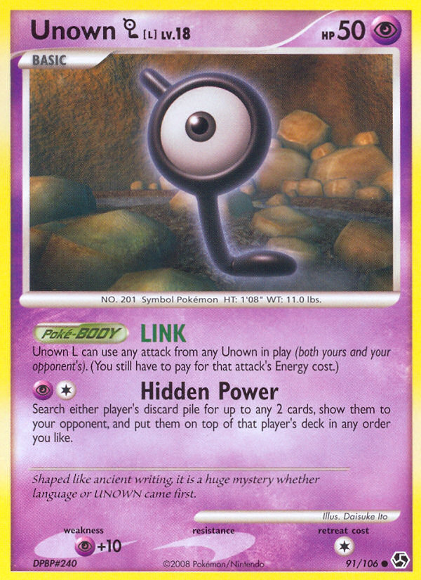 Unown L (91/106) [Diamond & Pearl: Great Encounters] | Anubis Games and Hobby