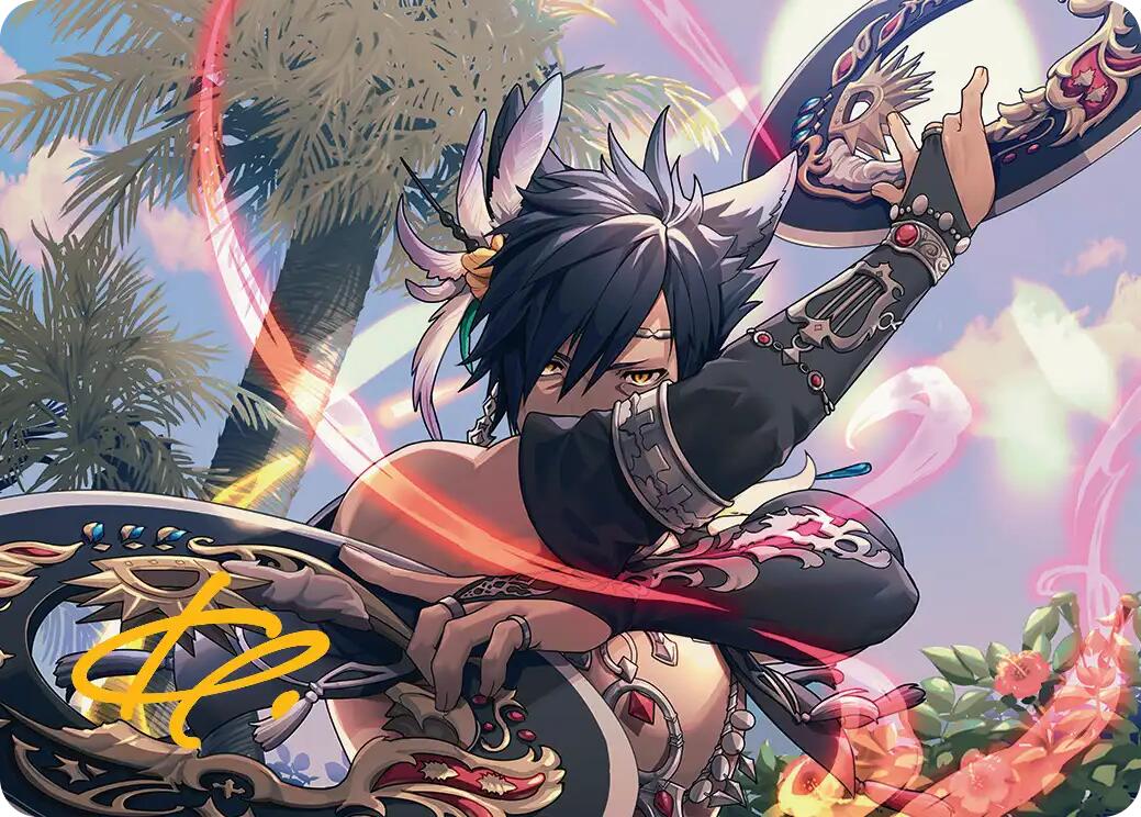 Dancer's Chakrams Art Card (Gold-Stamped Signature) [FINAL FANTASY Art Series] | Anubis Games and Hobby