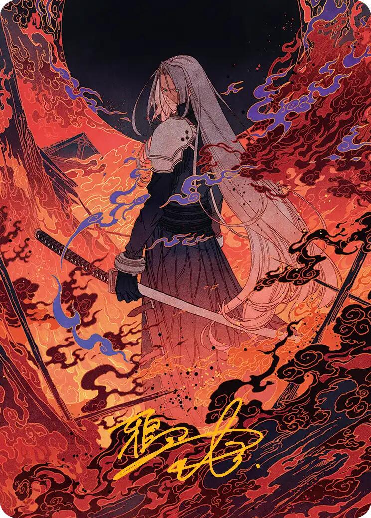 Nibelheim Aflame Art Card (Gold-Stamped Signature) [FINAL FANTASY Art Series] | Anubis Games and Hobby