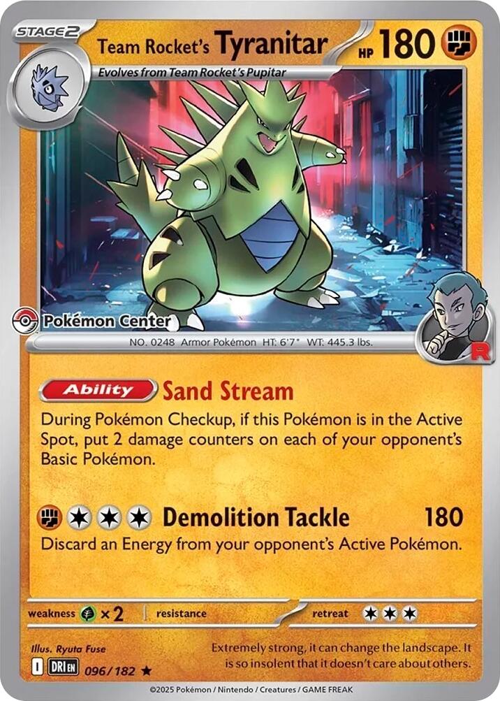 Team Rocket's Tyranitar (096/182) (Pokemon Center Exclusive) [Miscellaneous Cards] | Anubis Games and Hobby