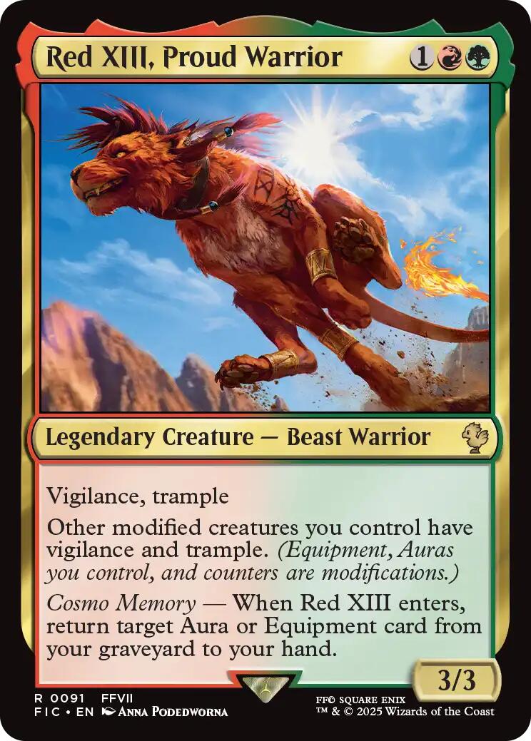Red XIII, Proud Warrior (Surge Foil) [FINAL FANTASY Commander] | Anubis Games and Hobby