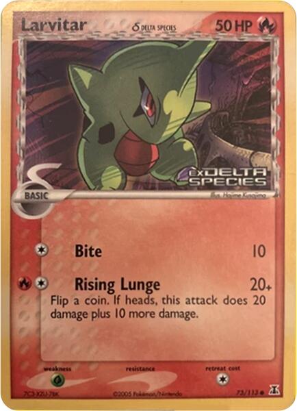Larvitar (73/113) (Delta Species) (Stamped) [Miscellaneous Cards] | Anubis Games and Hobby
