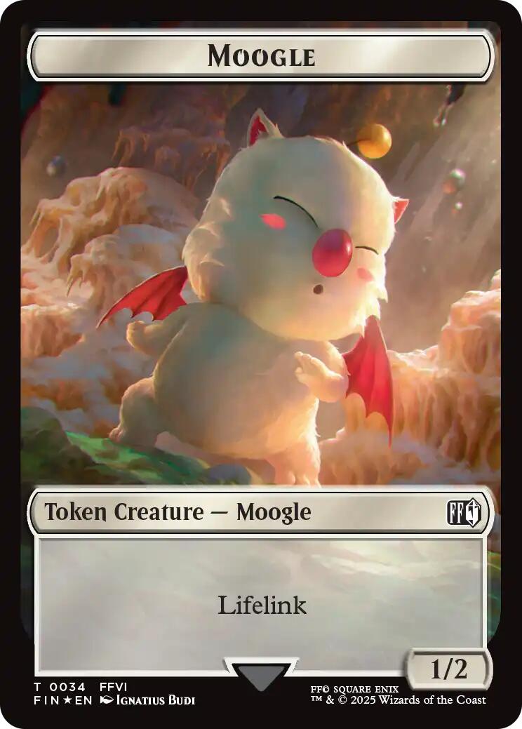 Moogle // Zombie Double-Sided Token (Surge Foil) [FINAL FANTASY Commander Tokens] | Anubis Games and Hobby