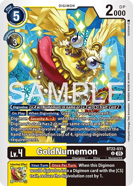 GoldNumemon [BT22-031] [Cyber Eden] | Anubis Games and Hobby