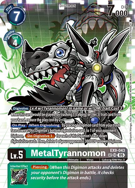 MetalTyrannomon [EX9-043] (SP) [Versus Monsters] | Anubis Games and Hobby