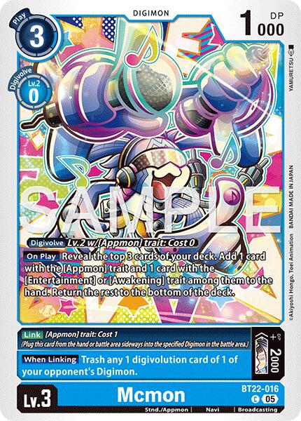 Mcmon [BT22-016] [Cyber Eden] | Anubis Games and Hobby