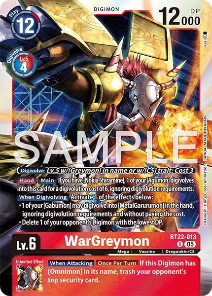 WarGreymon [BT22-013] [Cyber Eden] | Anubis Games and Hobby