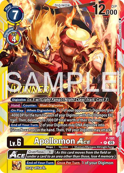 Apollomon ACE [P-191] (Store Tournament 2025 Vol.3 Winner Pack) [Promotional Cards] | Anubis Games and Hobby