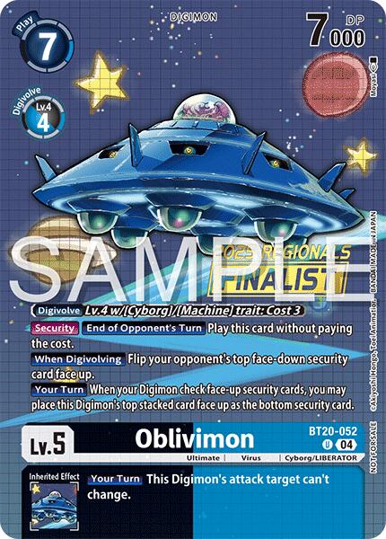 Oblivimon [BT20-052] (Regionals 25-26 Season 2 Finalist) [Release Special Booster Ver.2.0] | Anubis Games and Hobby