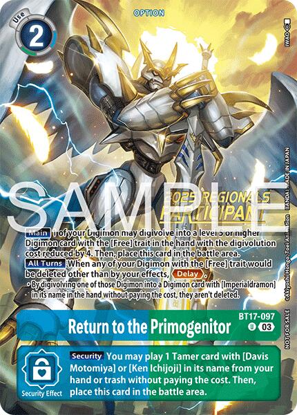Return to the Primogenitor [BT17-097] (Regionals 25-26 Season 2 Participant) [Secret Crisis] | Anubis Games and Hobby