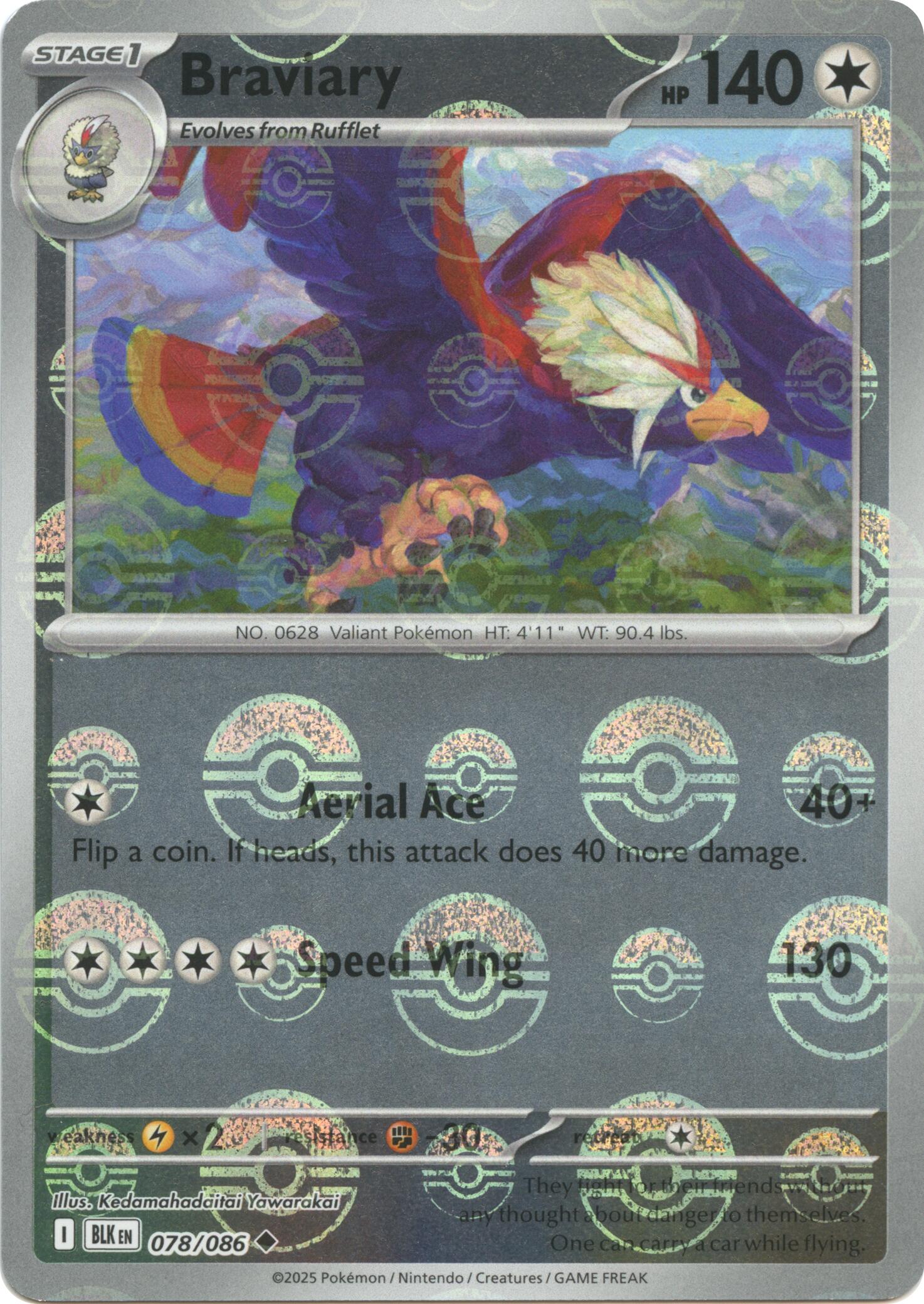 Braviary (078/086) (Poke Ball Pattern) [Scarlet & Violet: Black Bolt] | Anubis Games and Hobby