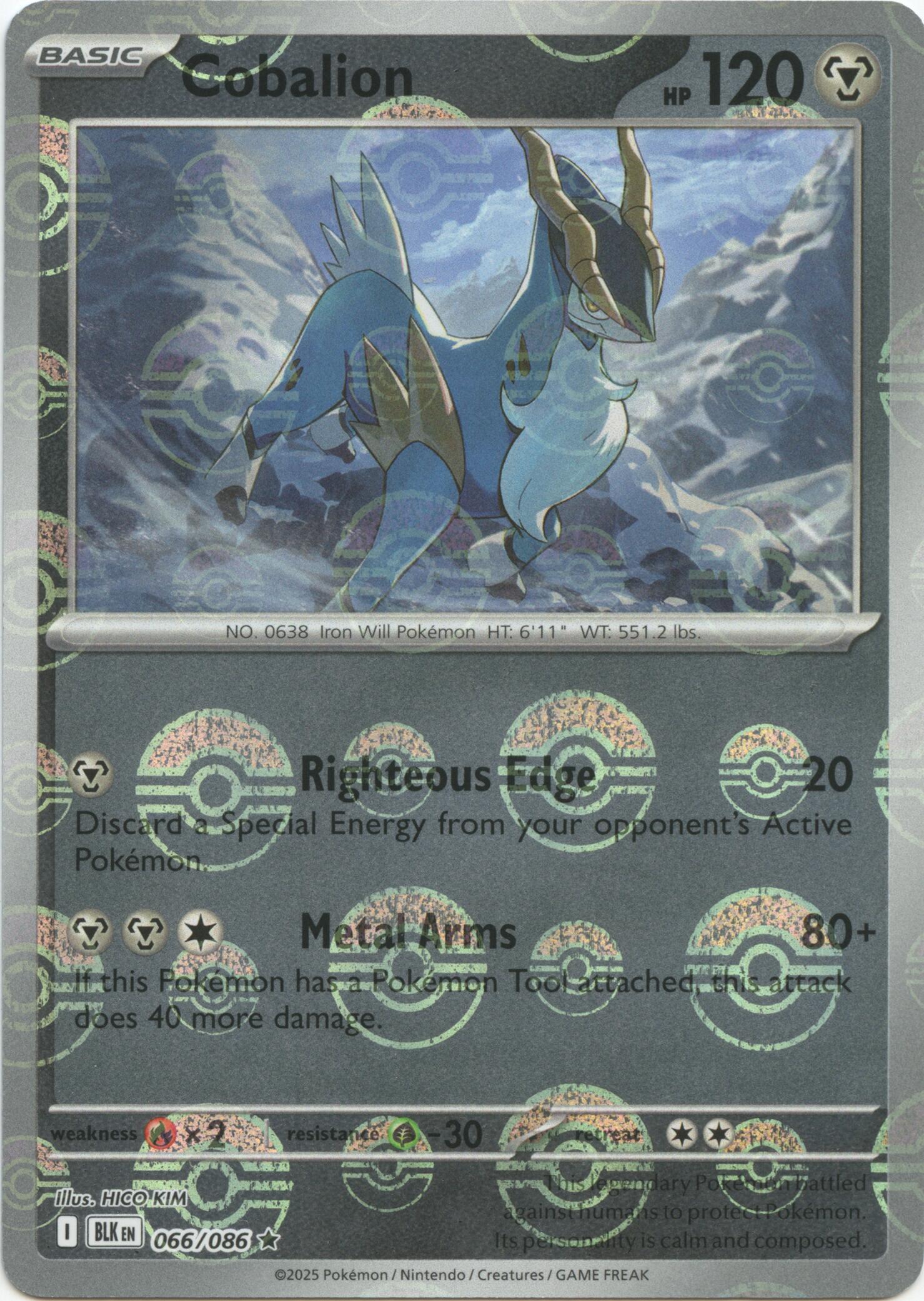 Cobalion (066/086) (Poke Ball Pattern) [Scarlet & Violet: Black Bolt] | Anubis Games and Hobby