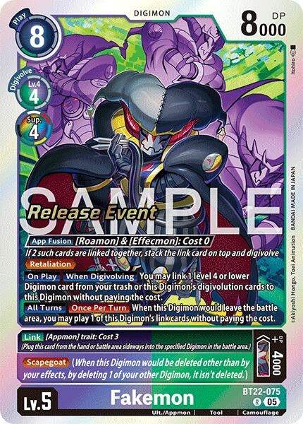 Fakemon [BT22-075] [Cyber Eden Release Event Cards] | Anubis Games and Hobby