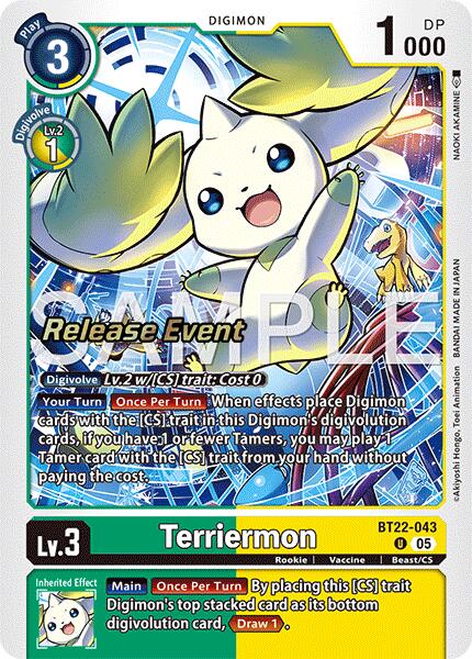 Terriermon [BT22-043] [Cyber Eden Release Event Cards] | Anubis Games and Hobby