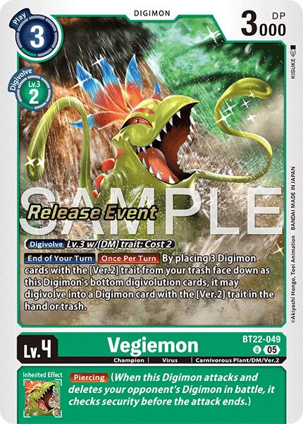 Vegiemon [BT22-049] [Cyber Eden Release Event Cards] | Anubis Games and Hobby