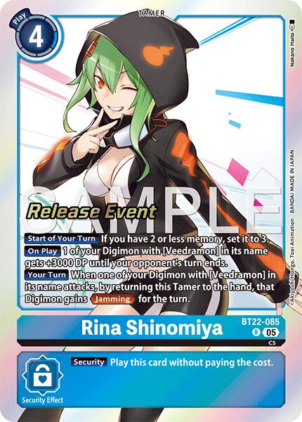 Rina Shinomiya [BT22-085] [Cyber Eden Release Event Cards] | Anubis Games and Hobby
