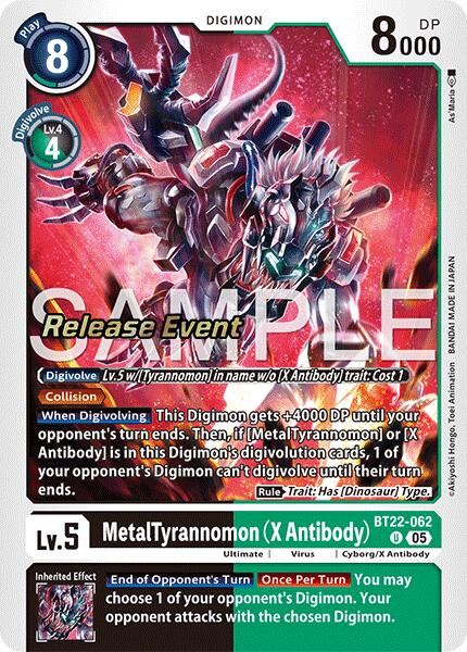 MetalTyrannomon [BT22-062] (X Antibody) [Cyber Eden Release Event Cards] | Anubis Games and Hobby