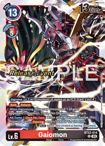 Gaiomon [BT22-014] [Cyber Eden Release Event Cards] | Anubis Games and Hobby