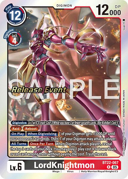 LordKnightmon [BT22-067] [Cyber Eden Release Event Cards] | Anubis Games and Hobby