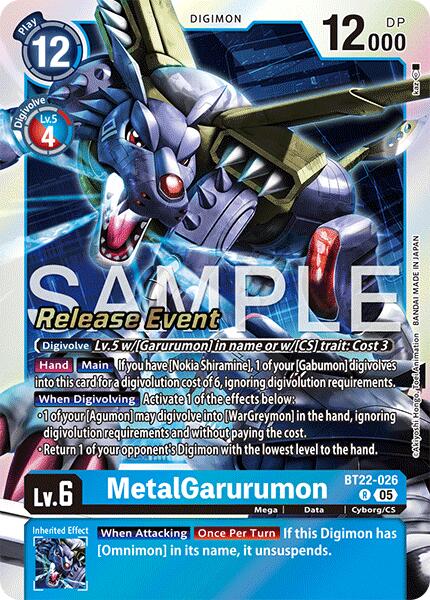 MetalGarurumon [BT22-026] [Cyber Eden Release Event Cards] | Anubis Games and Hobby
