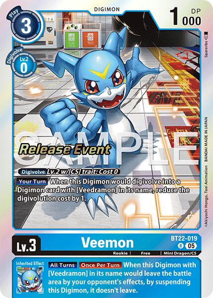 Veemon [BT22-019] [Cyber Eden Release Event Cards] | Anubis Games and Hobby