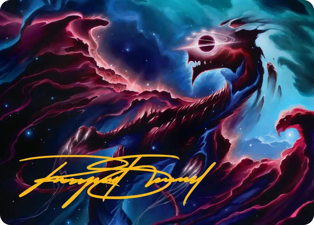 Nova Hellkite Art Card (18/54) (Gold-Stamped Signature) [Edge of Eternities Art Series] | Anubis Games and Hobby