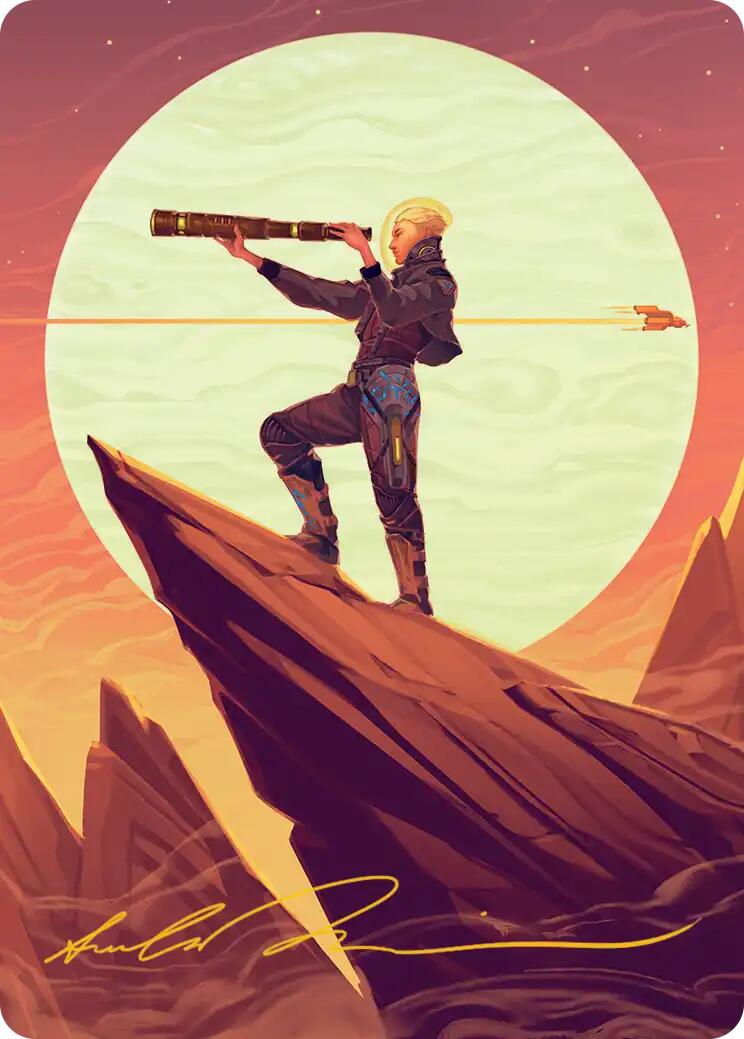 Sami, Wildcat Captain Art Card (Gold-Stamped Signature) [Edge of Eternities Art Series] | Anubis Games and Hobby