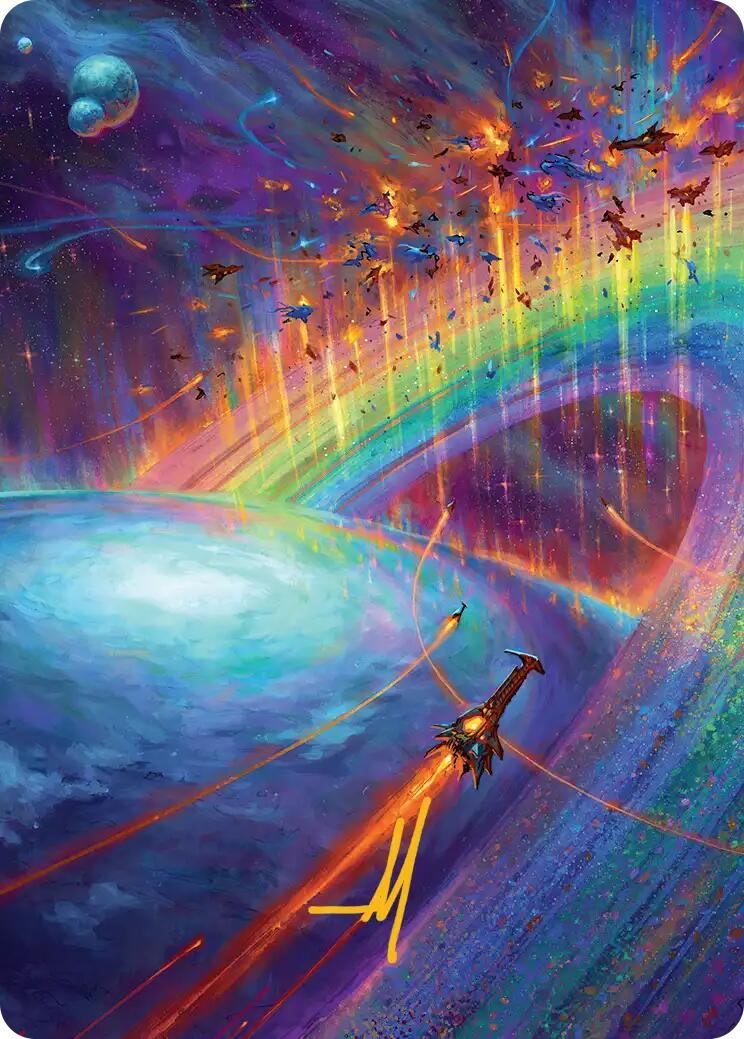 Cascading Cataracts Art Card (43/54) (Gold-Stamped Signature) [Edge of Eternities Art Series] | Anubis Games and Hobby