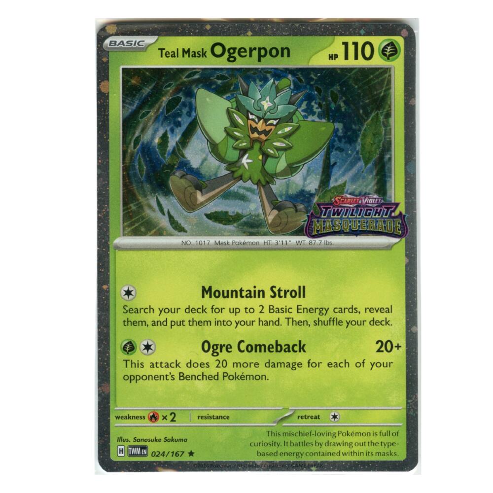 Teal Mask Ogerpon (024/167) (Twilight Masquerade Stamp) [Scarlet & Violet: Twilight Masquerade] | Anubis Games and Hobby