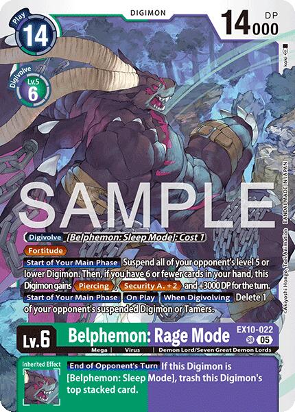 Belphemon: Rage Mode [EX10-022] [Sinister Order] | Anubis Games and Hobby