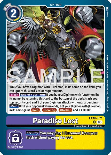 Paradise Lost [EX10-071] [Sinister Order] | Anubis Games and Hobby