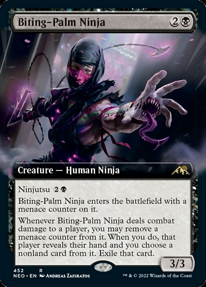 Biting-Palm Ninja (Extended Art) [Kamigawa: Neon Dynasty] | Anubis Games and Hobby